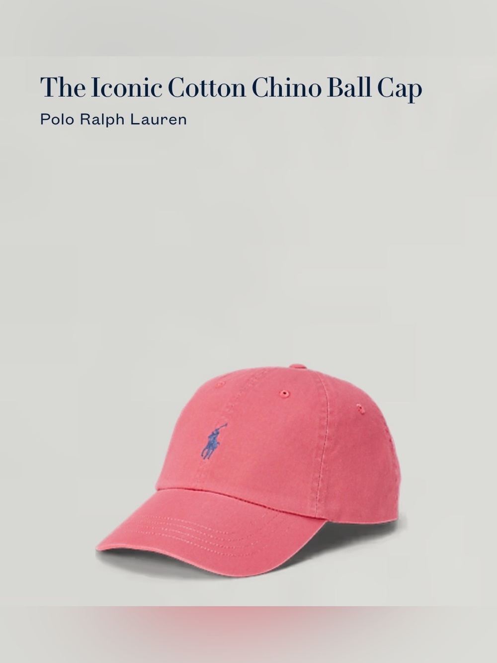 POLO Ralph Lauren- Cotton Chino Ball Cap